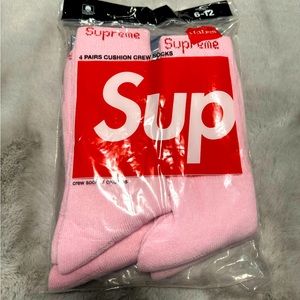 Supreme Hanes Socks in Pink